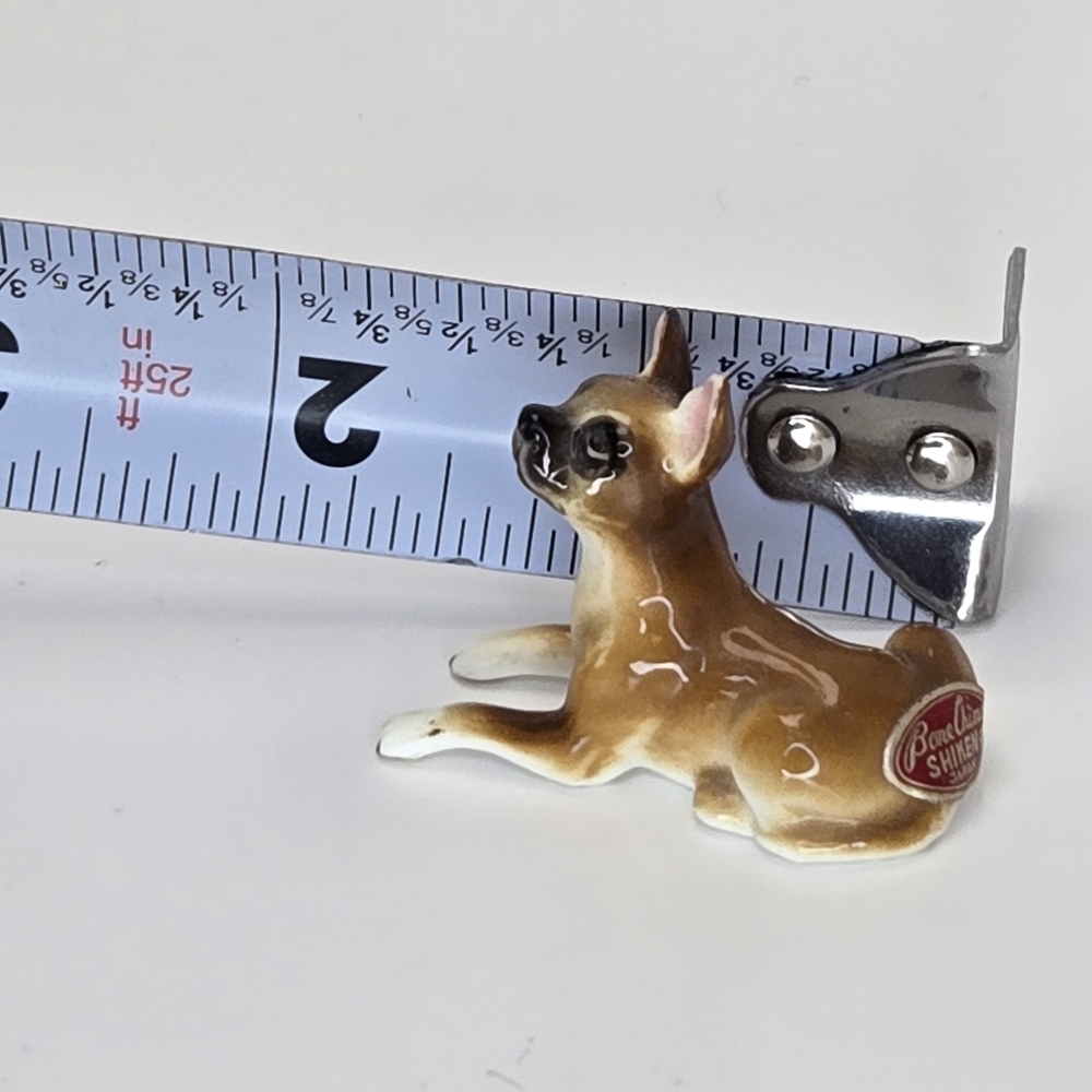 Vintage Shiken Japan Bone China Dog Figurine Mini 1.5 Inch Ceramic - Picture 9 of 9